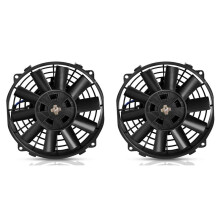 2X Universal Slim Fan Push Pull Electric Radiator Inhale Cooling Fans 12V 80W Engine Fan with Mount Kit(Diameter 12Inch)