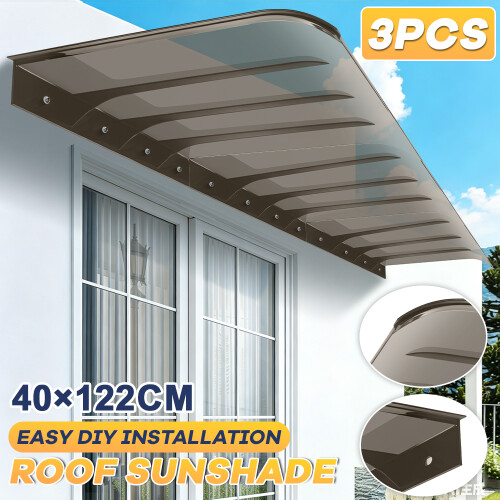 3PCS Window Door Canopy Fixed Awning Porch UV