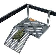 Piattaforma di Basking per Tartarughe Sospesa con Vassoio per Alimenti Integrato, Senza Zip-Tie, Terrazza con Rampe Antiscivolo, Molo per Tartarughe