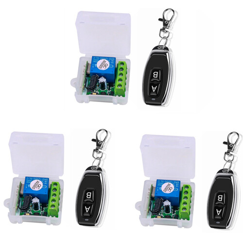 3X  12V Single Channel Relay Module Universal Wireless  RF Relay Receiver + 2 CH Remote Controller
