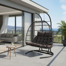 2-Seater Swing Hanging Egg Chair with Metal Stand