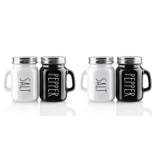 2X Farmhouse Salt and Pepper Shakers Set, 4 Oz Cute Salt Pepper Shaker, Modern Farmhouse Kitchen Decor