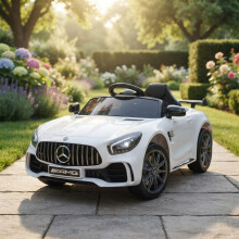 Alivio 12V Mercedes GTR Ride-On Car with Remote Control & LED Lights (White)