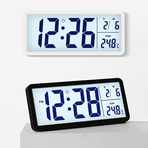 Oversized LCD Digital Clock With Date Real Time-Black 2
