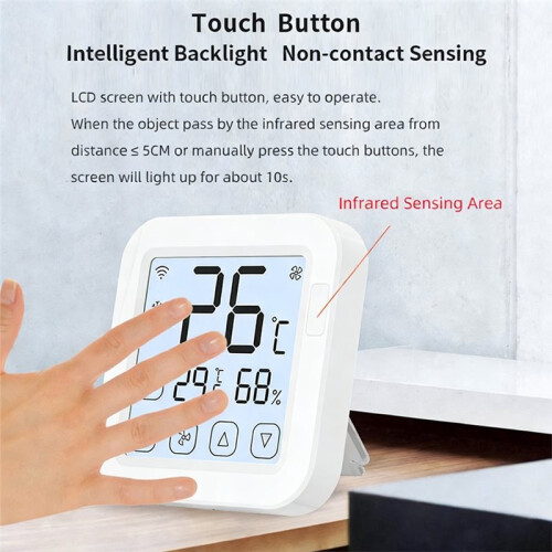 Tuya  WiFi Temperature & Humidity Sensor USB Powered Backlit Display  Life App  Air Thermostat 1