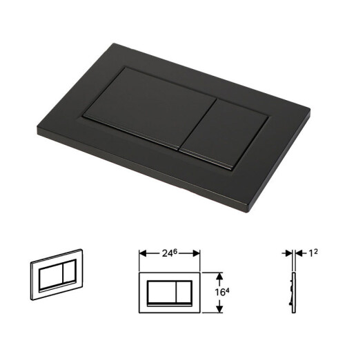 (Matte Black) For Geberit Sigma 30 Dual Push Button Flush Plate Actuator Wc Concealed Cistern