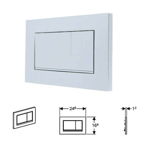 (Matte Silver) For Geberit Sigma 30 Dual Push Button Flush Plate Actuator Wc Concealed Cistern