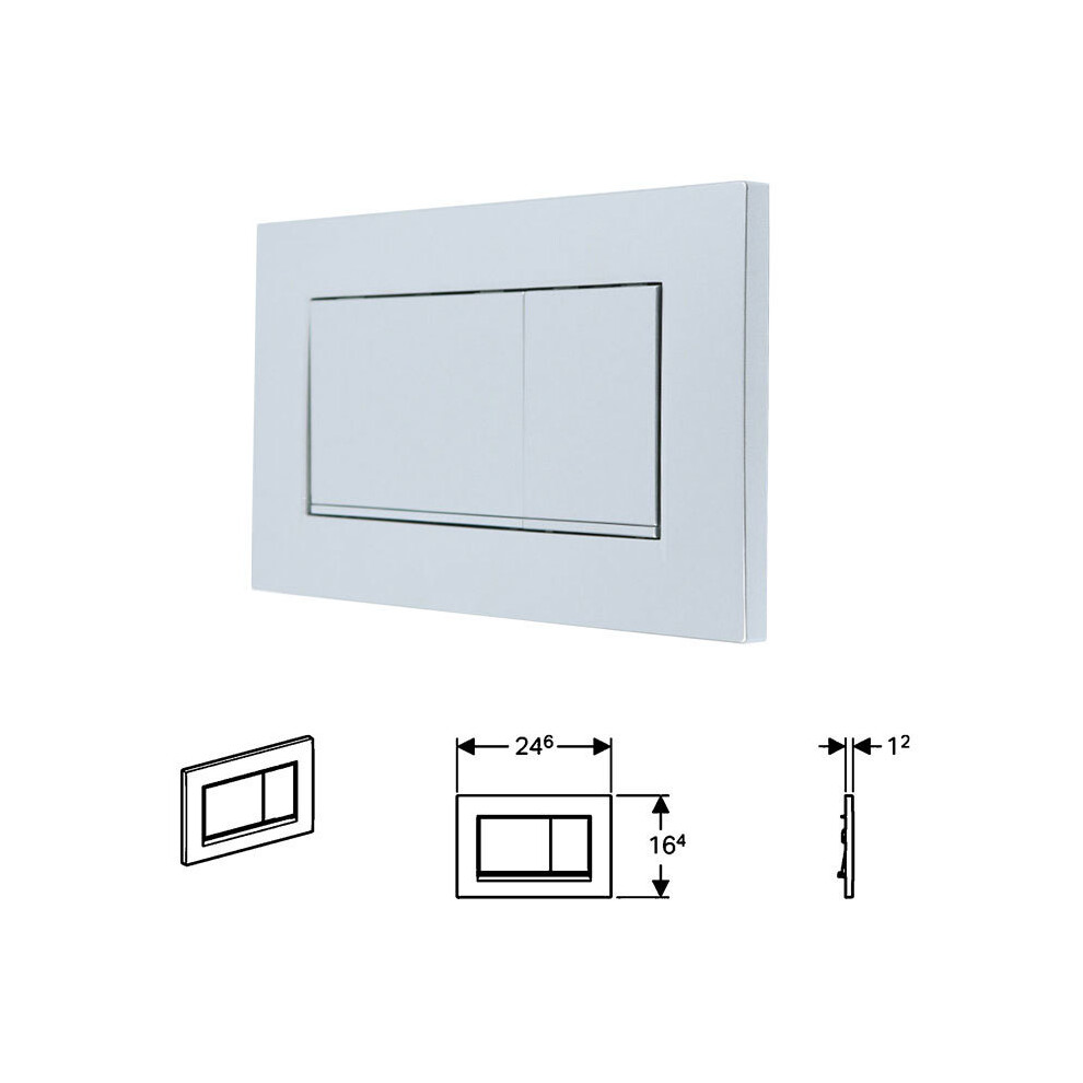 (Matte Silver) For Geberit Sigma 30 Dual Push Button Flush Plate Actuator Wc Concealed Cistern 4853222986173