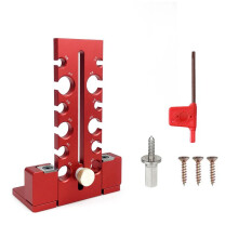 12 Hole Adjustable Dowel Maker Jig 7mm-18mm Knob Type Double-Edged Cut Wood Strip Turning Milling Dowel Round Rod Tool