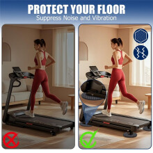 6PCS Non-Slip Walking Pad Mat,Noise Reduction Exercise Equipment Mat for Under Treadmill & Exercise Bike Machines