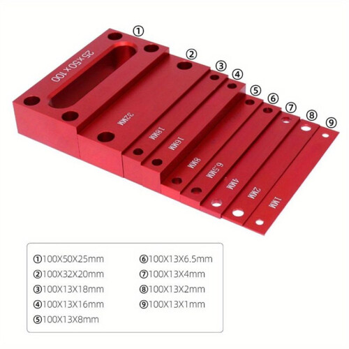 Fonson Tools,9Pcs Metric Setup Blocks Height Gauge Set-Precision Setup Bar Blocks W/Size Marking-Stackable Woodworking Measuring 1