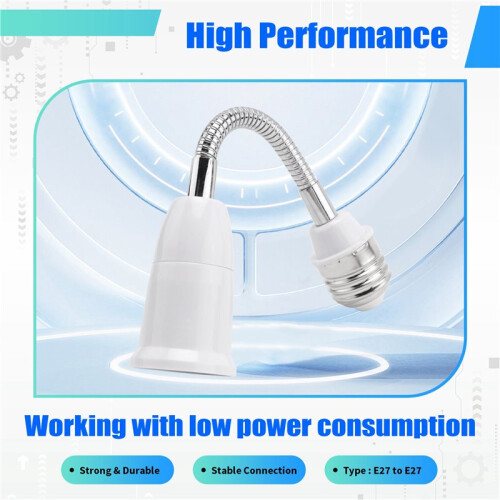 19cm Long Flexible  Neck E27 to E27 LED Light Bulb Extension Adapter 2