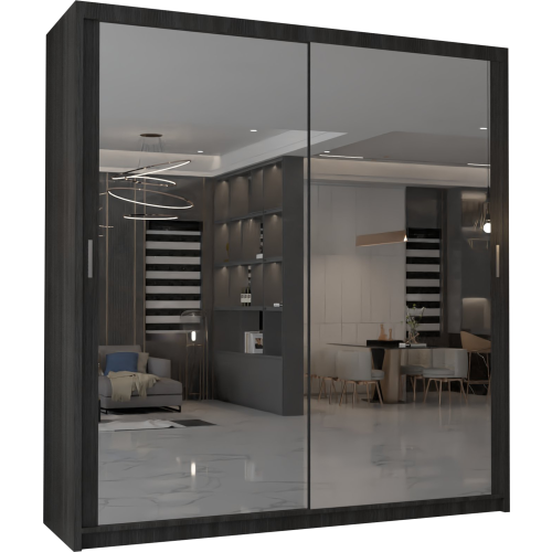 MN Furniture Double Sliding Doors Mirrored Wardrobes Wenge 150cm 1