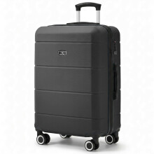 LUGG Jetset 24inch Lightweight Travel Carry On Suitcase, ABS, Water Resistant, Black