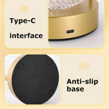 LED Table Lamp Retro Rechargeable Acrylic Night Light USB Touch Bar Bedroom Living Bedside Atmosphere Portable Lighting