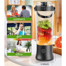 Portable Electric Juicer Blender Stainless Steel Blade 500ml USB Rechargeable Personal Juicer Maker with Carry Handle A
