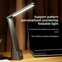 LED Eye Protection Children'S Reading and Writing Desk, Rechargeable and Plug-In, Foldable Learning Desk Lamp Black