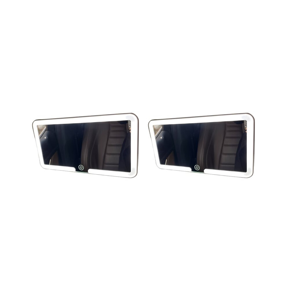 2X Sun Visor LED Makeup Mirror, Rechargeable Led Mirror with Dimmable Touch Screen, Makeup Mirror with 3 Light Modes,