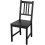 IKEA PINNTORP Stained Pine Chair-Black 1