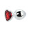 Toosh Heart Shaped Silver with Red Stone Medium 1