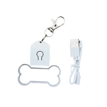 Custom Engraved Pet Name Label With Phone Number Sturdy-White