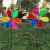 12 Stück Windräder für Den Garten, Bunte Blumen-Regenbogen-Gartenwindmühle, Windrasen-Windräder, Gartenwindmühlen 6