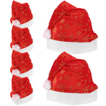 6St Fluwelen Santa Hoed Met Unisex Design Voor Kerst