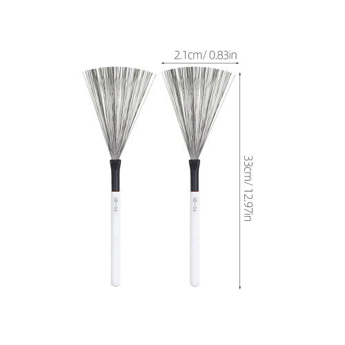 1Paar Draagbare Drum Wire Brushes Met Handvat 1