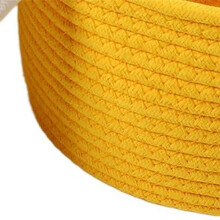 1 Pcs Small Cotton Rope Basket with Lid Round Woven Baskets Decorative Storage Baskets for Organizing