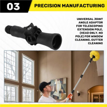 Universal Joint Angle Adaptor for Telescoping Extension Pole, ( Only, No Pole) for Window Cleaning, Gutter Cleaning