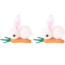 2St Kleine Rabbit Hair Clips Wit Voor Kinderen