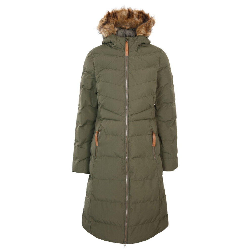 Trespass Women's Padded Jacket Long Length Audrey X Green Size 12 - Image 2