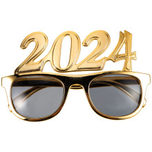 1Paar Nieuwjaarsbril Plastic Goud Partydecoratie 2024