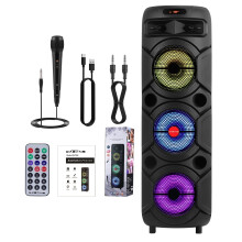 4000W Portable Bluetooth Speaker Subwoofer Bass Sound System Party & Mic