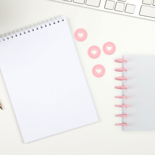 50St Roze Plastic Bindingdiscs Voor Planner Hartvormige Notitieboekje 2
