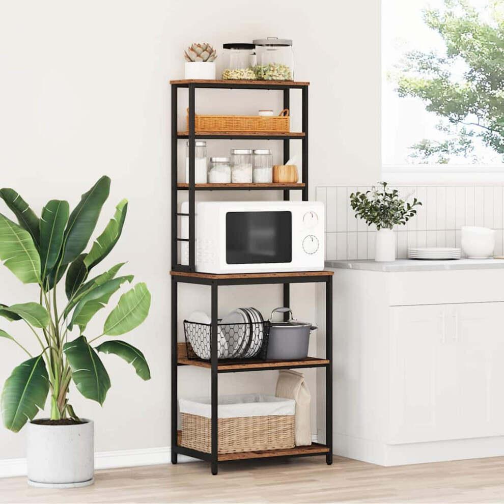 Vidaxl Kitchen Shelf Old Wood 60 X 40 X 168 Cm Engineered Wood