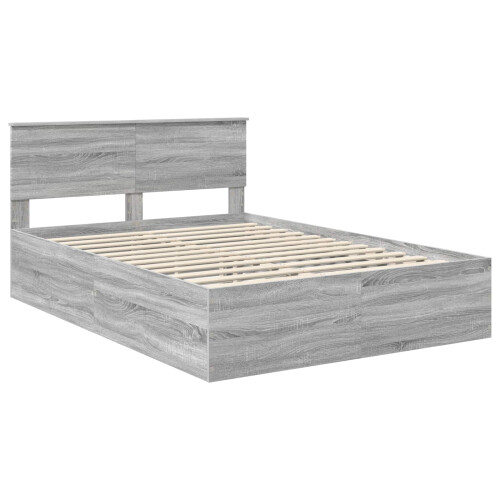 VidaXL vidaXL Bed Frame Grey Sonoma 150 x 200 cm Engineered Wood 1