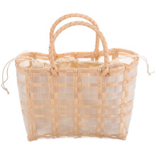 1Gevlochten Beige Boodschappentas Stevige Strandtas En Praktisch