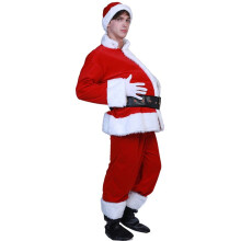 Funny Unisex Santa Claus Fake Belly Christmas Stage Show Props Accessories Dress Cosplay Christmas Party Stuff,Red
