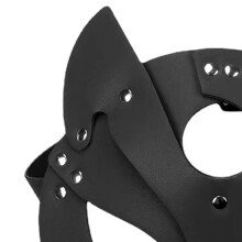 Women Cats Mask Half Face Cats Mask Leather Cats Ears Mask Cosplay Costume Accessory,Black
