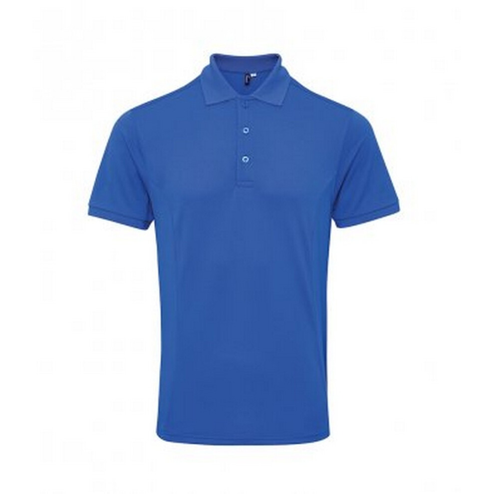 Premier (4Xl, Royal) Mens Coolchecker Plus Piqu Polo Shirt