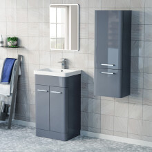 Nes Home 500mm Freestanding Dark Grey Vanity & 350mm Wall Hung Cabinet