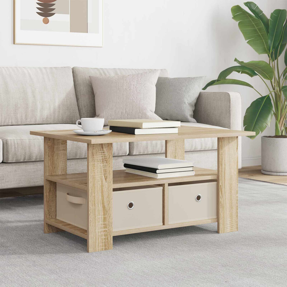 Vidaxl Coffee Table Sonoma Oak 77 X 55 X 42 Cm Engineered Wood