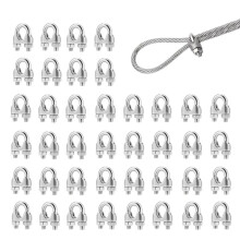 40pcs Wire Rope Clamps,4 mm Rope Clamps,304 U Bolts,Stainless Steel Rope Clamps,for Steel Cable,Steel Wire,Washing