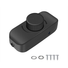 Inline Dimmer for 12V 24V LED Lights Frequency Adjustable Push /Off Rotary Control for Brightness Adjustment A