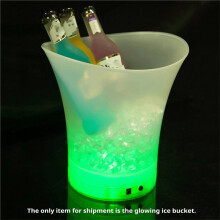 Beleuchteter Champagnerkühler, LED-Eiskübel, Bar, Champagnerkiste, Bierkühler Aus Wasserdichtem Kunststoff mit LED-Beleuchtung, Blau
