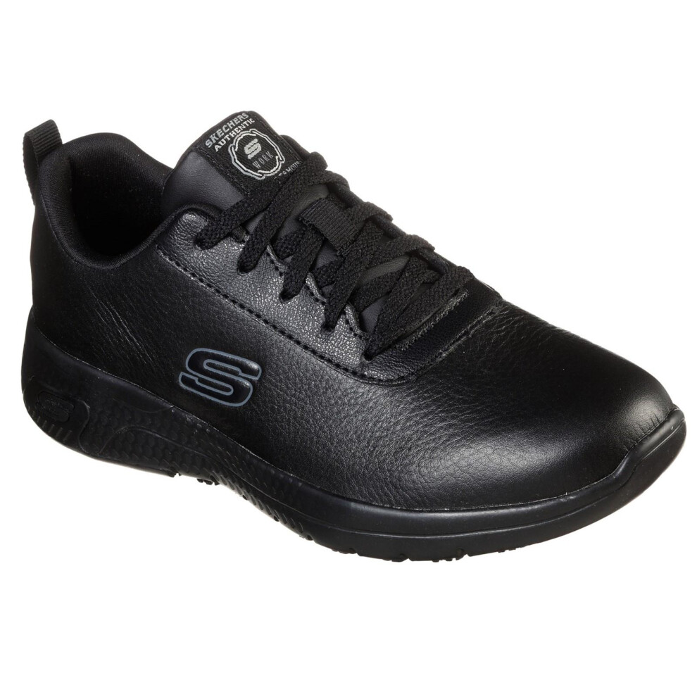 Skechers (4 Uk, Black) Womens/Ladies Marsing Gmina Slip Resistant Leather Trainers