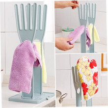 Kitchen Glove Holder 2 Sets Kitchen Washing Glove Drying Rack with Towel Storage Hole and Drain Cleaning Glove Dryer