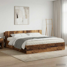 vidaXL Headboard Cabinet with Storage Old Wood Engineered Wood