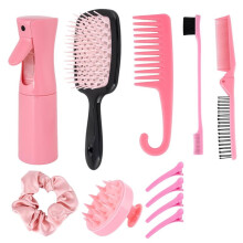 Spazzola per Capelli per Bambole Compatibile con , Set di 4 Pettini con Flacone Spray Compatibile con La Spazzola per Bambole American